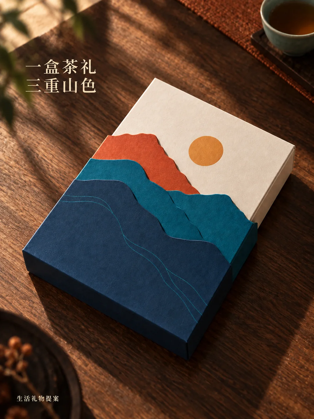 一盒茶礼，三重山色